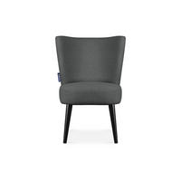COCKTAILSESSEL APPA uf hohen schwarz lackierten Beinen aus Buchenholz, aus recyceltem Boucle-Stoff, Dunkelgrau/Schwarz - Dunkelgrau/Schwarz, Holz/Textil (63/89/65cm) - KONSIMO®