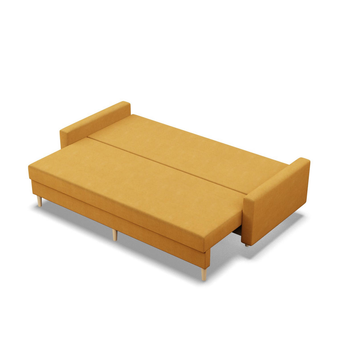 SOFA 3-SITZER MIT SCHLAFFUNKTION BLANK, Gelb - Gelb, Textil (212/88/92cm) - Mebligo