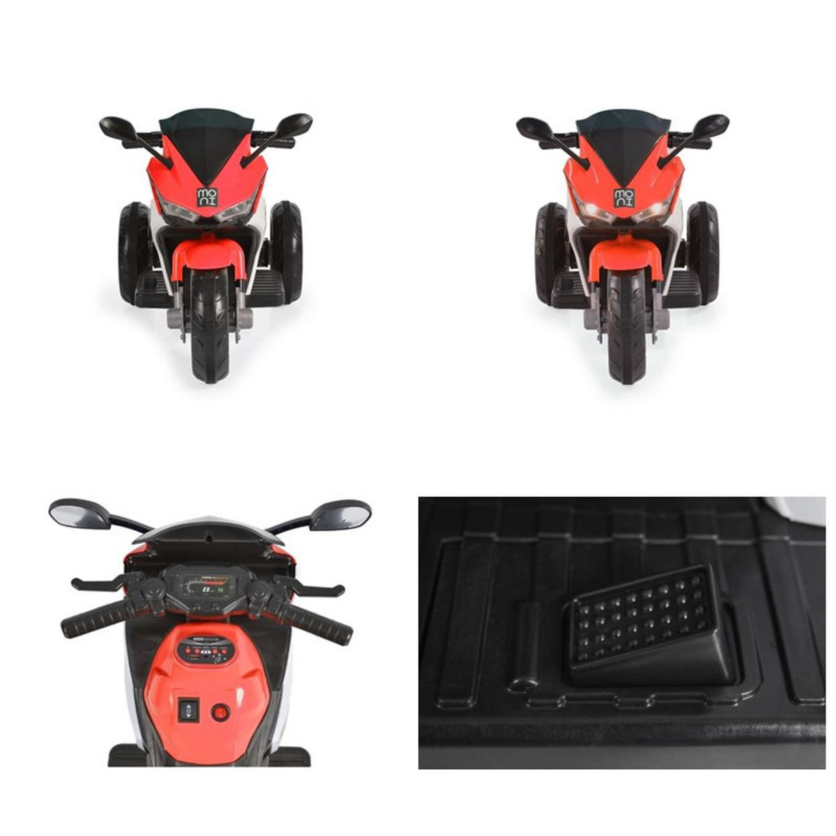 ELEKTROMOTORRAD Hurricane rot drei Räder, Musikfunktion, Rückwärtsgang - Rot, Kunststoff (82/45/55cm) - Moni