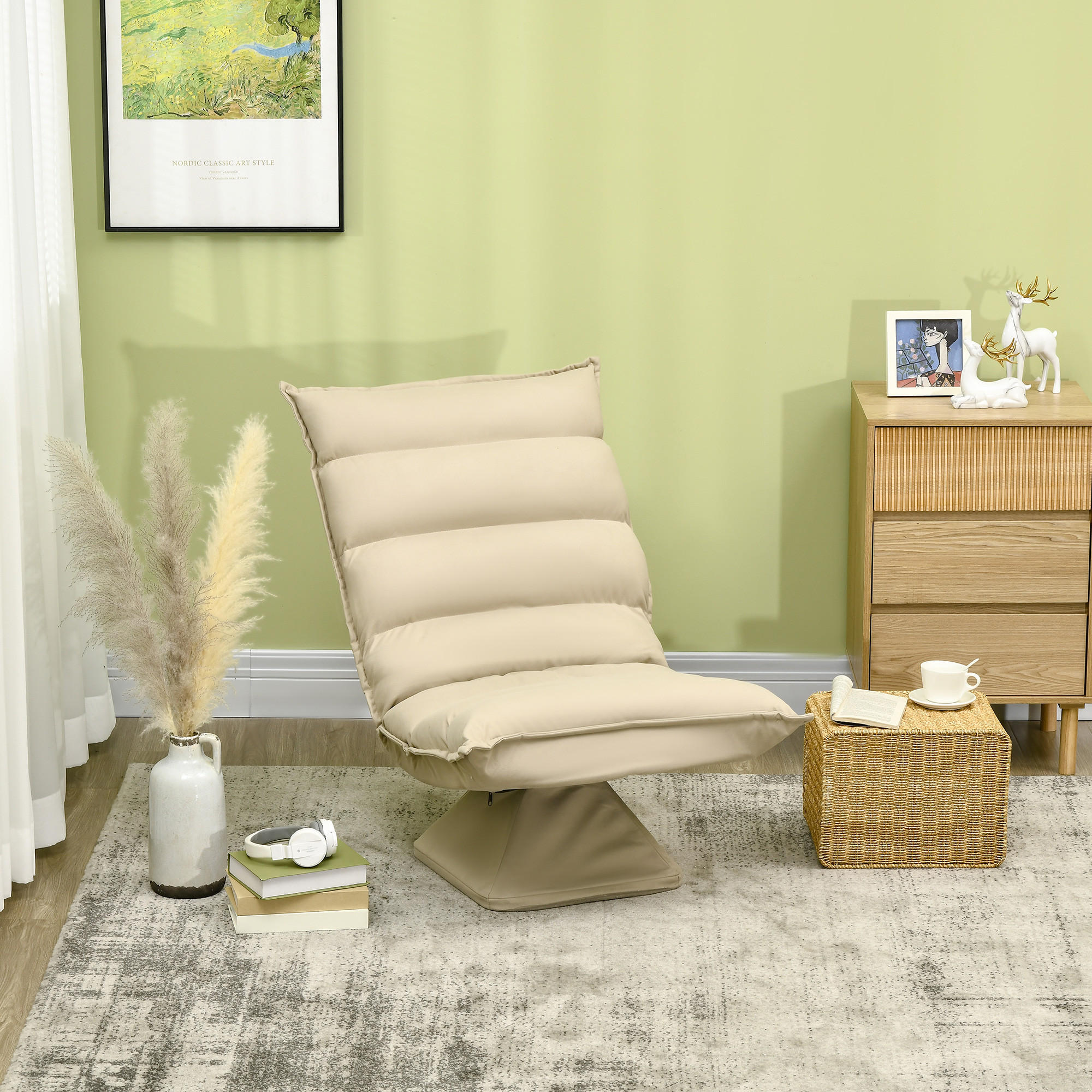 RELAXSESSEL Mikrofaserbezug Beige - Beige, Metall (70/95/62cm) - HOMCOM