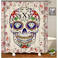 DUSCHVORHANG Blume 3D bedruckt schimmelresistent für Badewanne Badezimmer - Multicolor, Textil (90/180cm) - MCBOSON