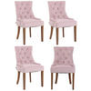 WOHNZIMMERSTUHL 4er Set Samt pink - Pink/Naturfarben, Holz/Textil (55/92/58cm) - CLP