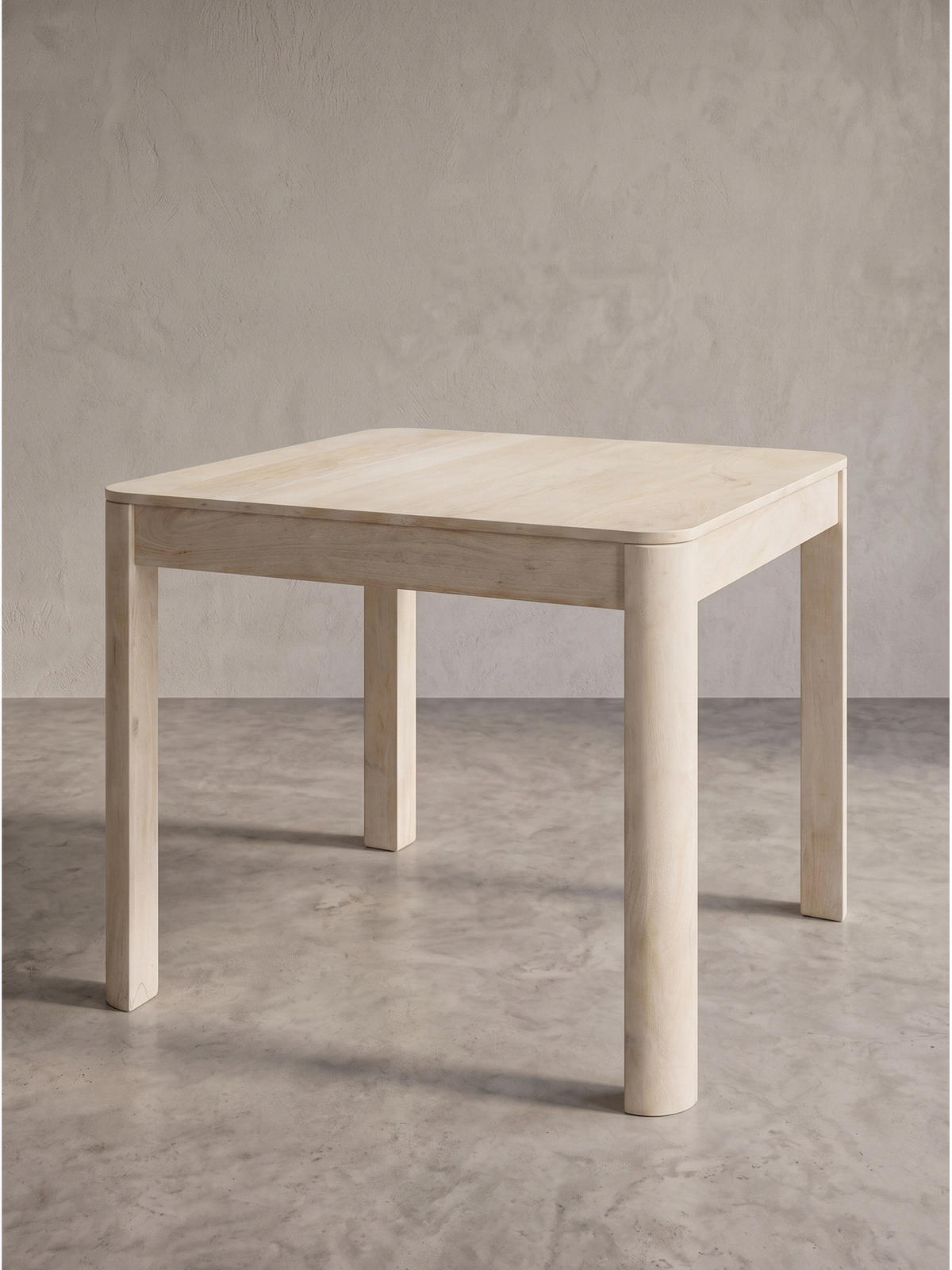 ESSTISCH CHARENTE, Mango Massivholz, handgefertigt, Weiß-Mango, 80 x 80 x 76 cm - Beige/Weiß, Holz (80/80/76cm) - KADIMA DESIGN