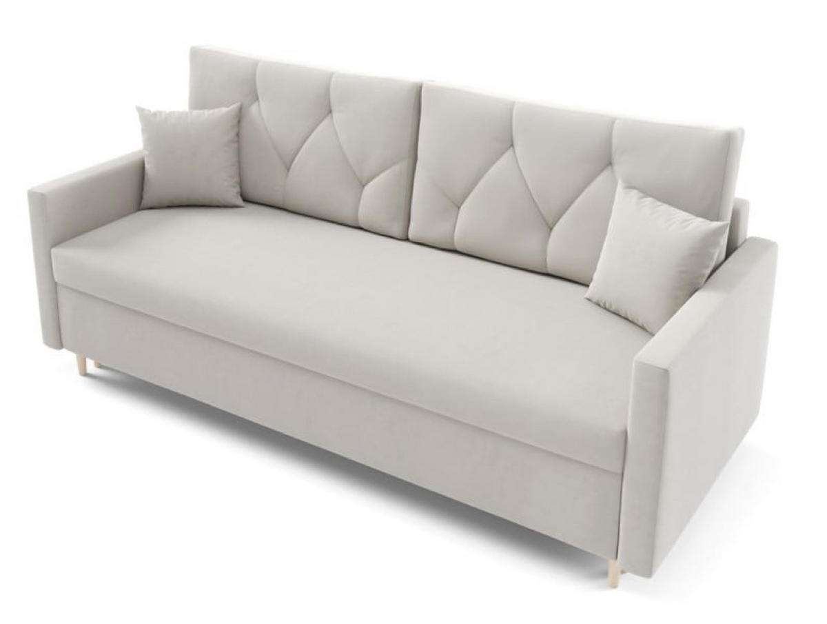 SOFA Beige ARO Mit Schlaffunktion - Beige, Textil (217/100/87cm) - Sepro Meble