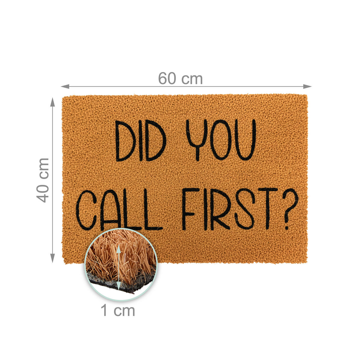 ROHOŽ - světle hnědá, textil/plast (60/40cm) - Relaxdays