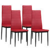 STUHL MILANO Lederimitat Metallbeine 4er Set Rot - Rot, Kunststoff/Metall (42/98/43cm) - Albatros