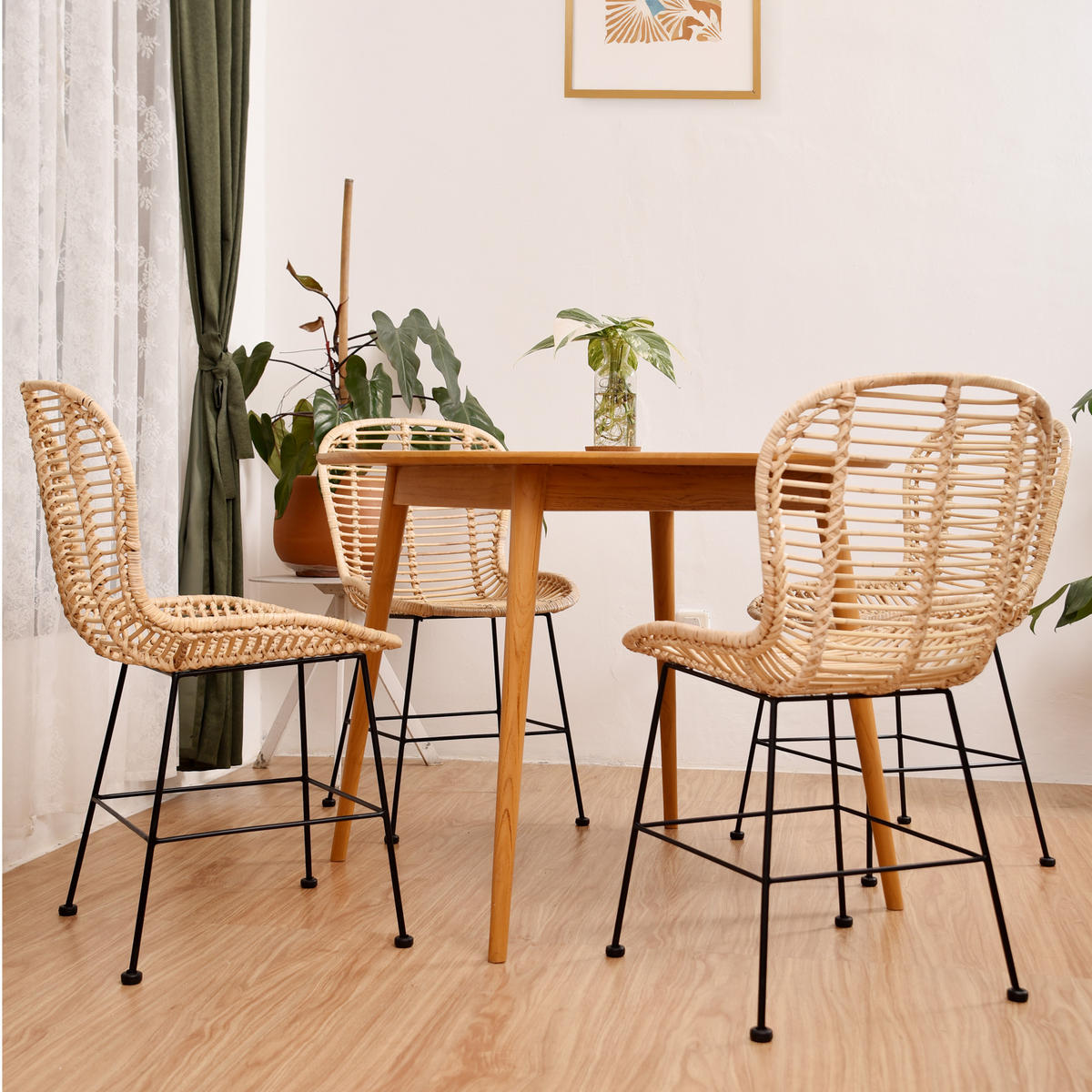 STUHL 2er-Set Rattan Braun - Braun, Holz (46/85/57cm) - Nordlys