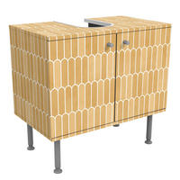 WASCHBECKENUNTERSCHRANK Fischschuppen Fliesen Gelb 60/55/35 cm - Gelb, Holzwerkstoff (60/55/35cm) - Bilderwelten