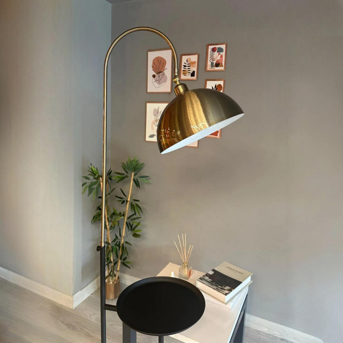 STEHLAMPE Gorkiede E27, verstellbarer Lampenschirm aus Metall - Multicolor, Metall (37/37/170cm) - Bamyum