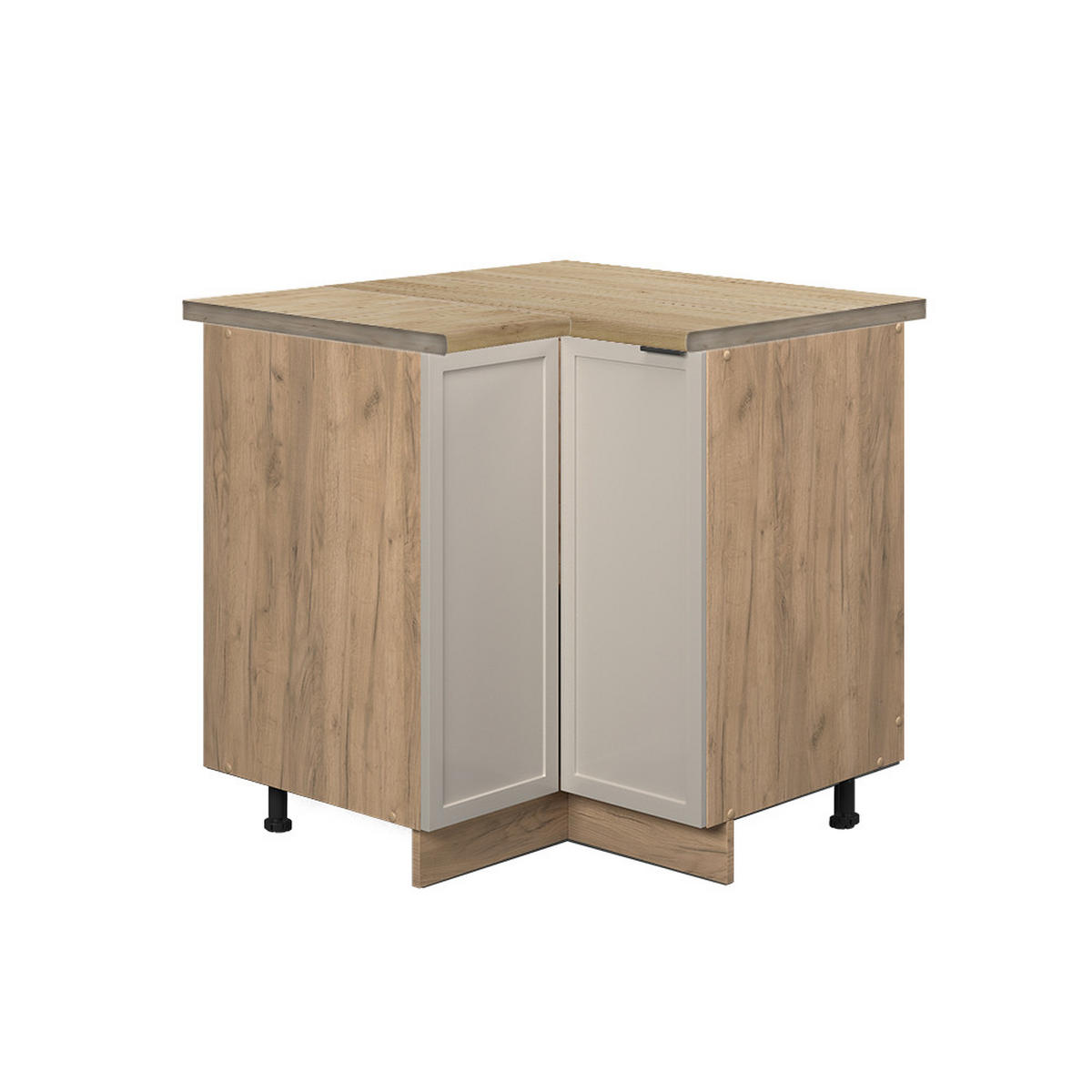 ECKUNTERSCHRANK Fame-Line GrauBeige 80.5 cm, AP Eiche - Honigeiche/Eiche Wotan, Holzwerkstoff (80.5/82/60cm) - Vicco