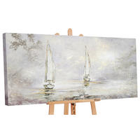 GEMÄLDE Morgendämmerung auf Keilrahmen 100x50 cm - Ecru, Holz (100/50cm) - YS-art gallery