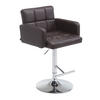 BARHOCKER Lausanne, Gestell Metall in Chromoptik, Kunstleder Braun - Chromfarben/Braun, Kunststoff/Textil (60/100/56cm) - TPFLiving