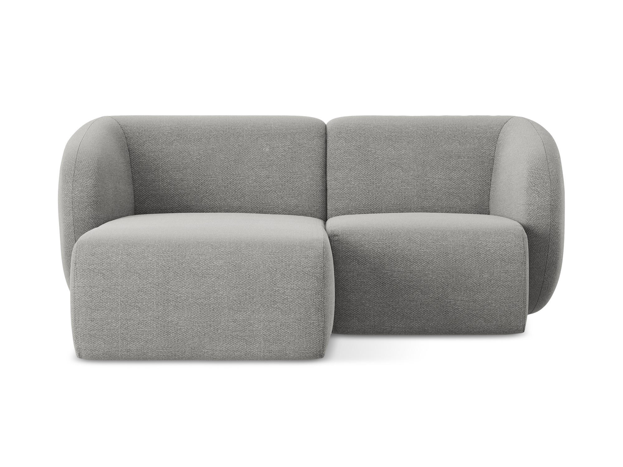 ECKSOFA Links Bouclé Stoff Grau - Hellgrau/Schwarz, Holzwerkstoff/Kunststoff (178/166cm) - Makamii