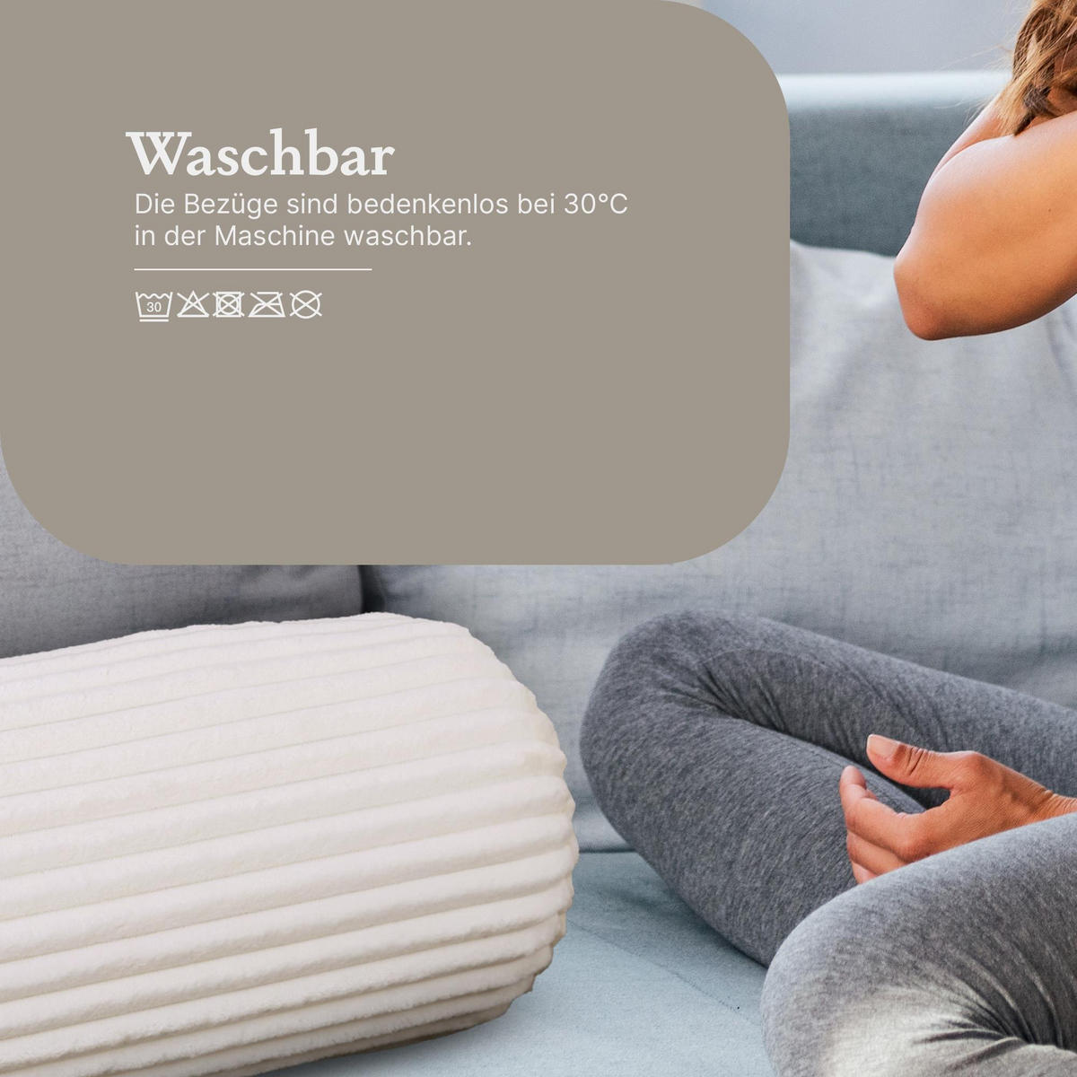 DEKOKISSEN Cord 20x70 cm Creme - Creme, Textil (20/70cm) - Bestlivings