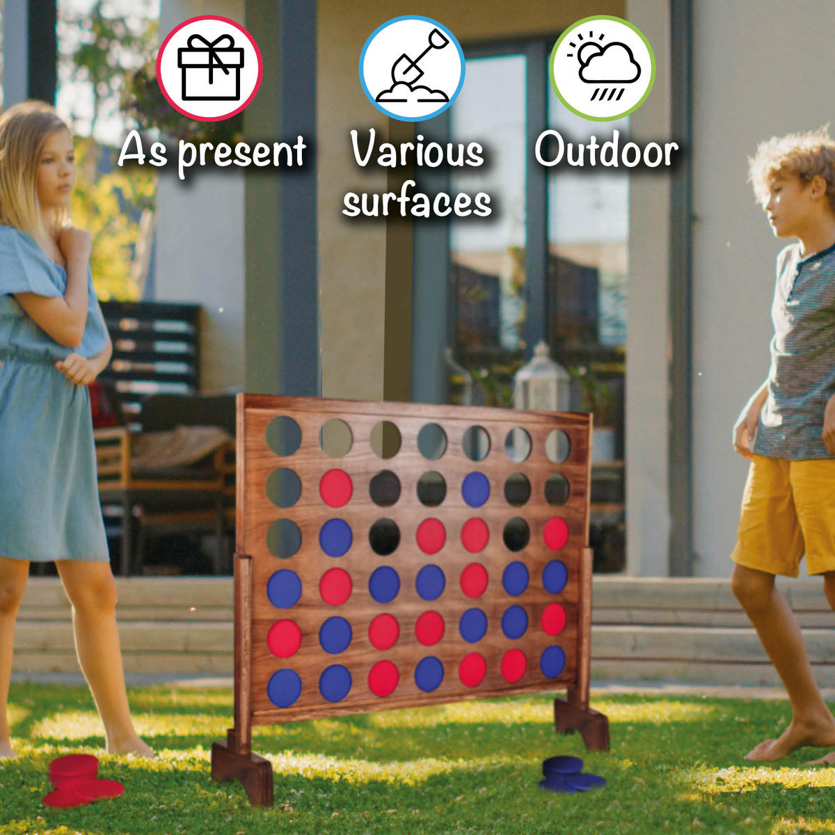 GESELLSCHAFTSSPIEL Ace 4 Gewinnt - Dunkelbraun, Holz (100/13cm) - Toyfel