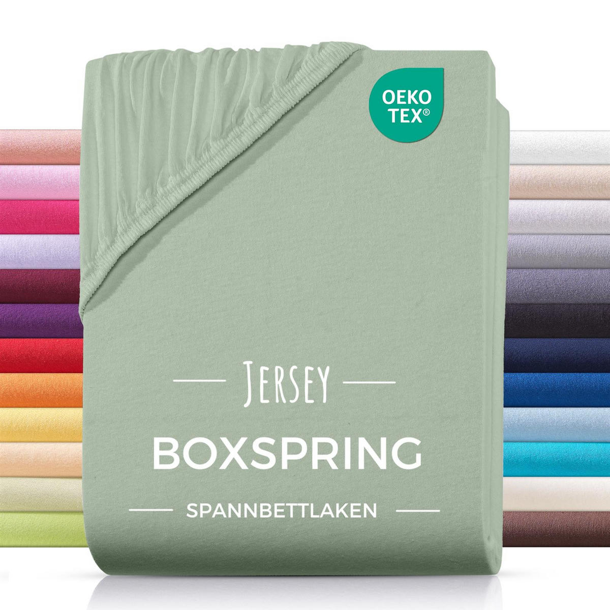 SPANNBETTLAKEN Boxspringbett Jersey 180x200 180x220 200x200 200x200, Wasserbett Bettlaken aus 100% Baumwolle - Salbeigrün, Textil (200/220cm) - Carpe Sonno
