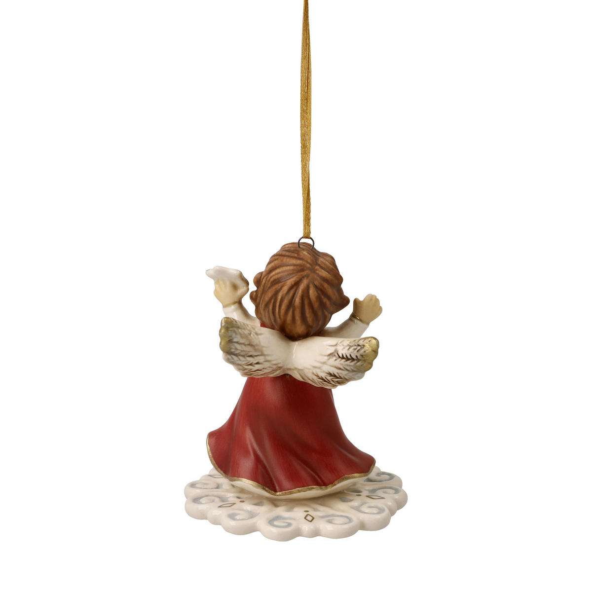 ENGELFIGUR Winterspaß, Steingut, Bordeaux, 7.5 cm - Rot, Keramik (6/7.5/6cm) - Goebel