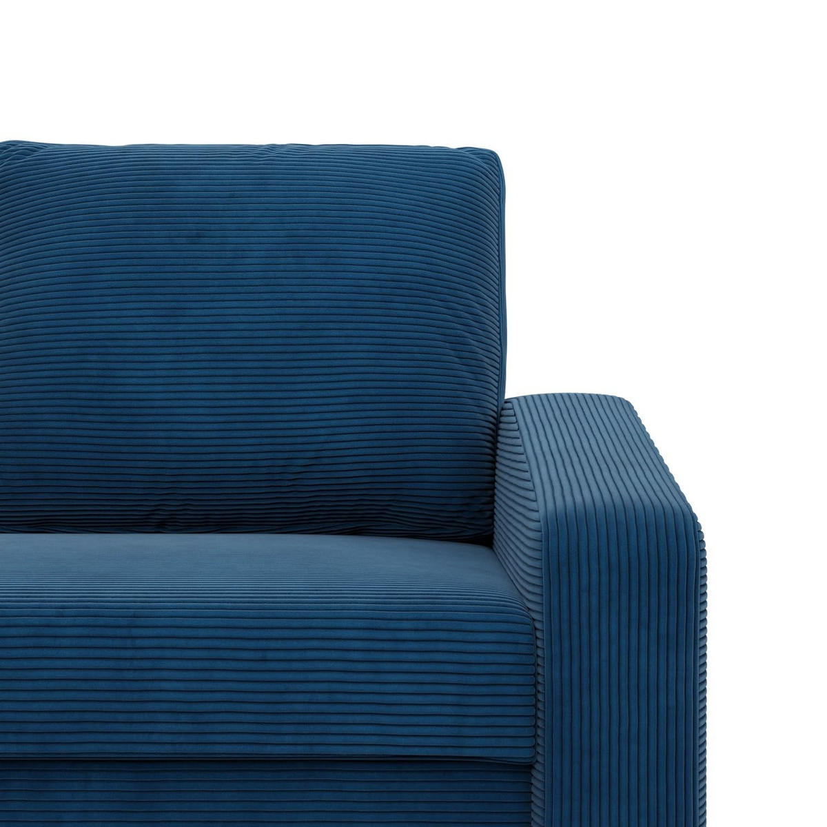 SOFA 3-SITZER MIT SCHLAFFUNKTION NEO, Cord - Dunkelblau - Blau, Textil (220/85/92cm) - Mebligo