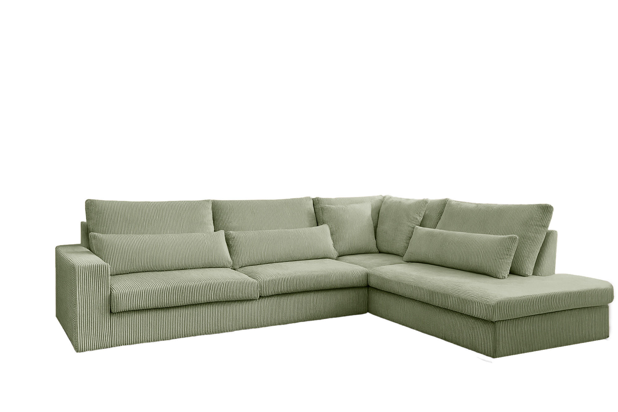 ECKSOFA L-Form SVEN Stoff Poso Hellgrün Rechts - Hellgrün, Textil (315/245cm) - Kaiser Möbel