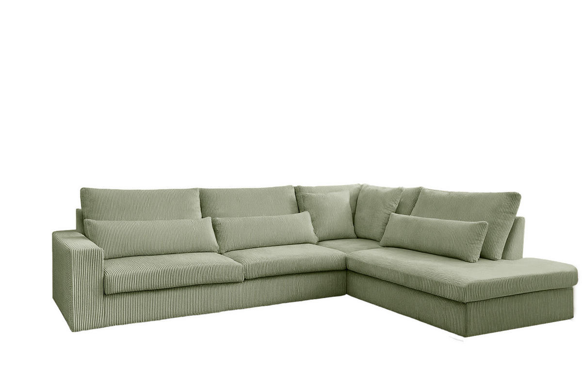 ECKSOFA L-Form SVEN Stoff Poso Hellgrün Rechts - Hellgrün, Textil (315/245cm) - Kaiser Möbel