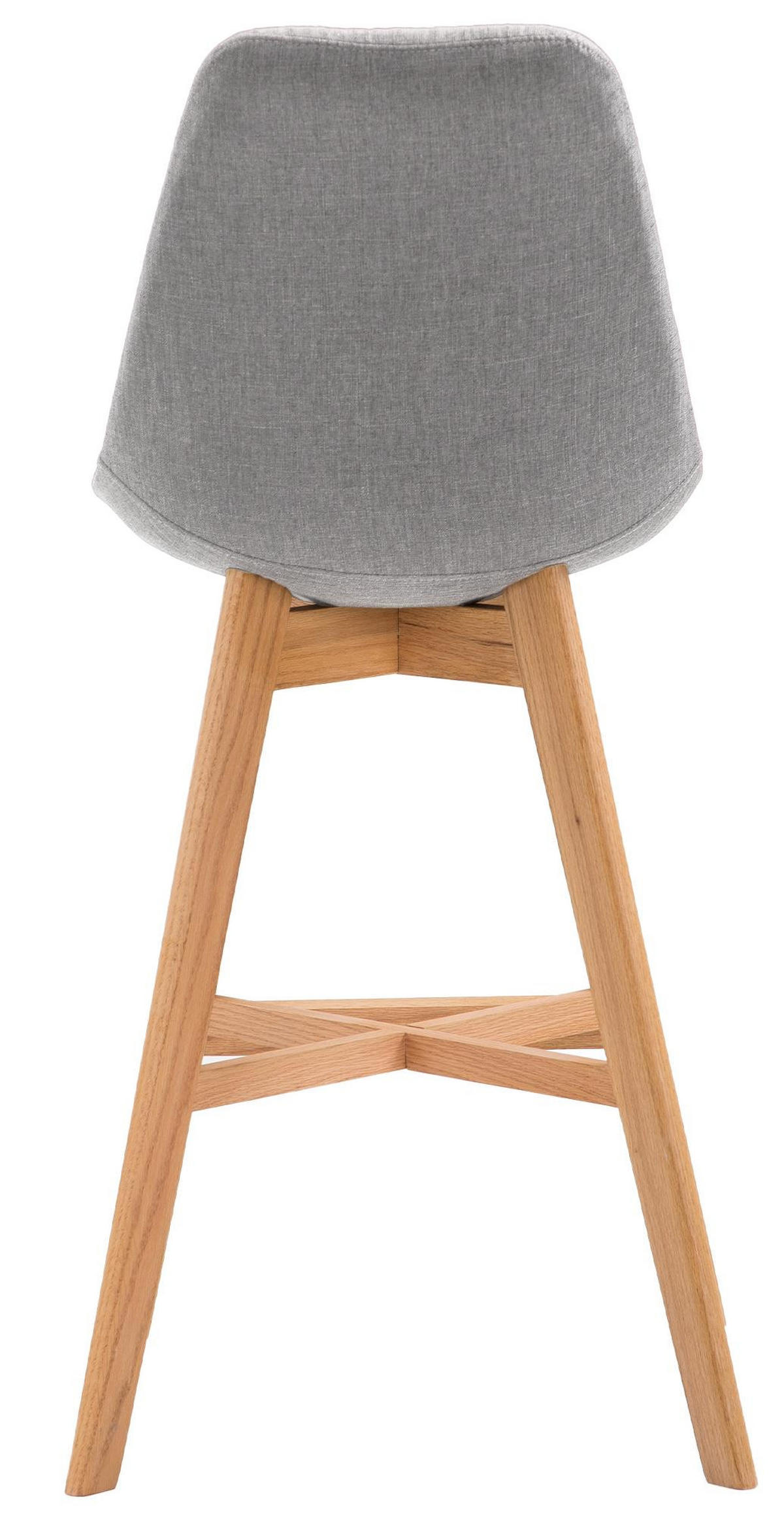 BARHOCKER 2er Set Stoff grau - Eukalyptusholzfarben/Grau, Holz/Textil (48/112/56cm) - CLP