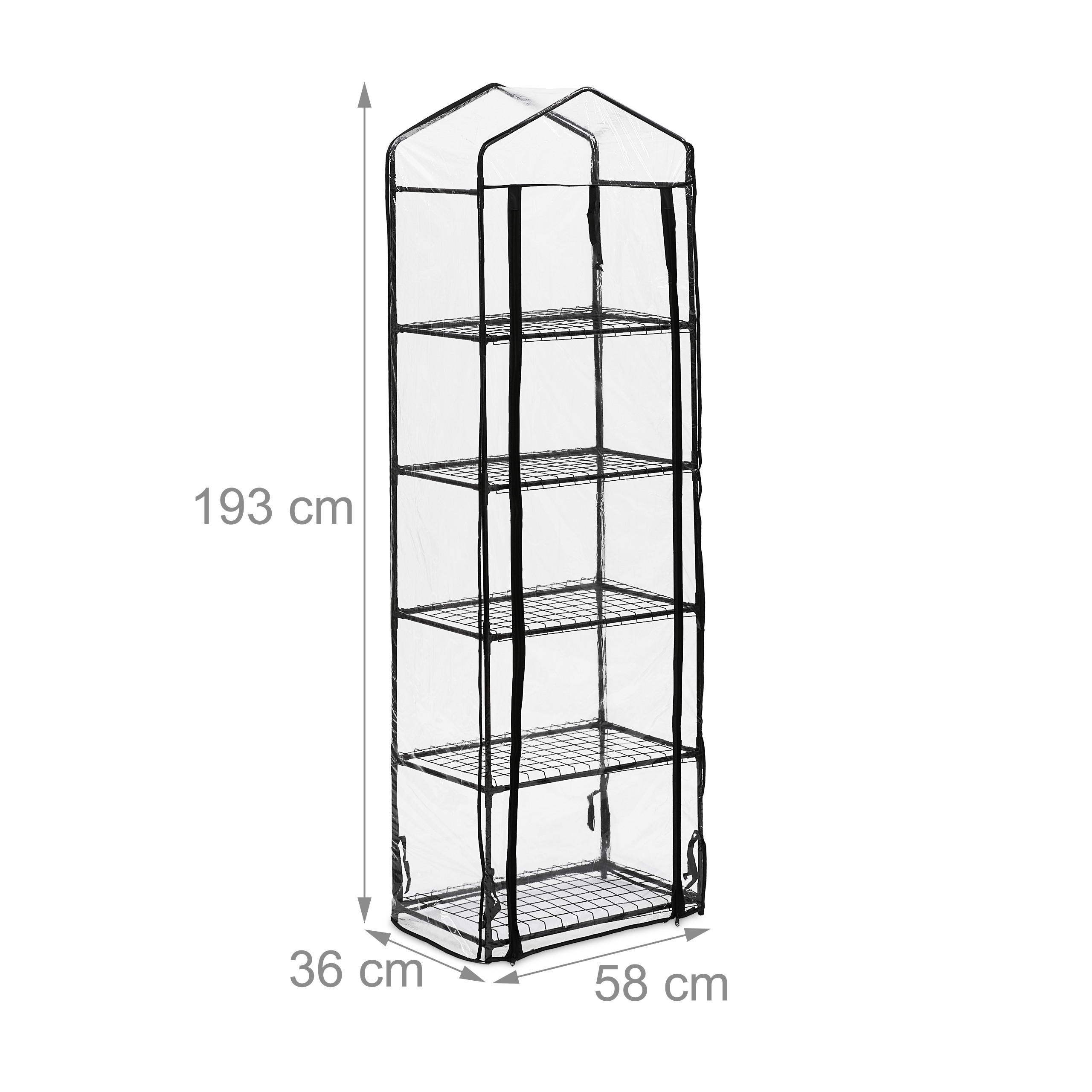 Thumbnail - Relaxdays Balkongewächshaus, Transparent, Kunststoff, 58x193x36 cm, Gartenzubehör, Hochbeete