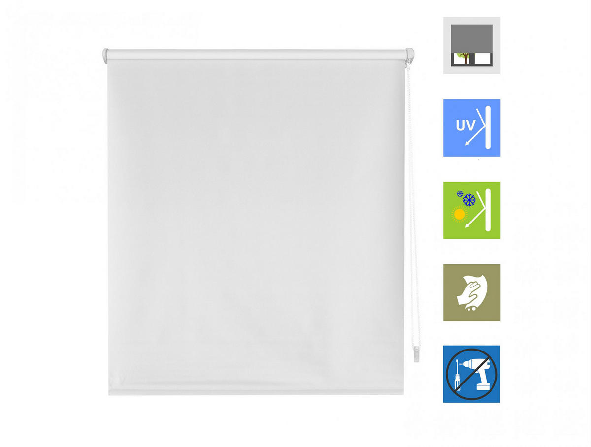 ROLLO Easyfix Polyester Opaque Grauweiß 37x180 - Hellgrau, Textil (37/180/1cm) - Purline