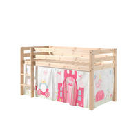 KINDERBETT Karolina 210x114x106 Massivholz Natur Textilset Princess 1 - Magenta/Kieferfarben, Holz (90/200cm) - 58aufmkessel