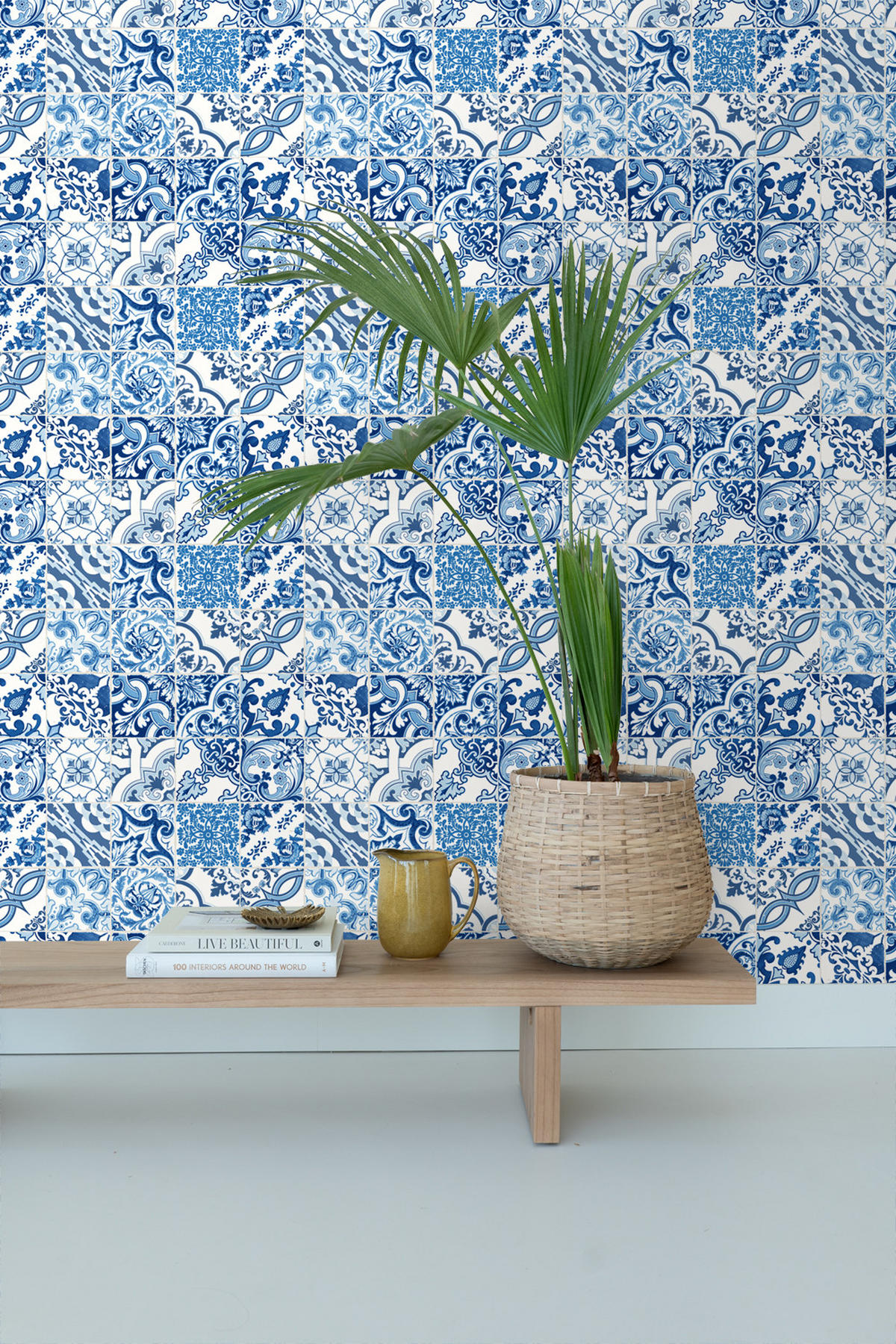 TAPETE Fliesenmuster 53 cm x 10.05 m - Blau, Papier (53/1000cm) - ESTAhome