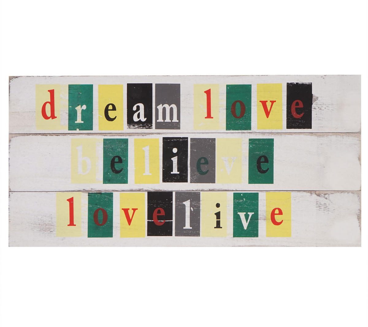 WANDSCHILD BELIEVE SHABBY-LOOK Reinweiß - Weiß, Holz (60/30/8cm) - MCW