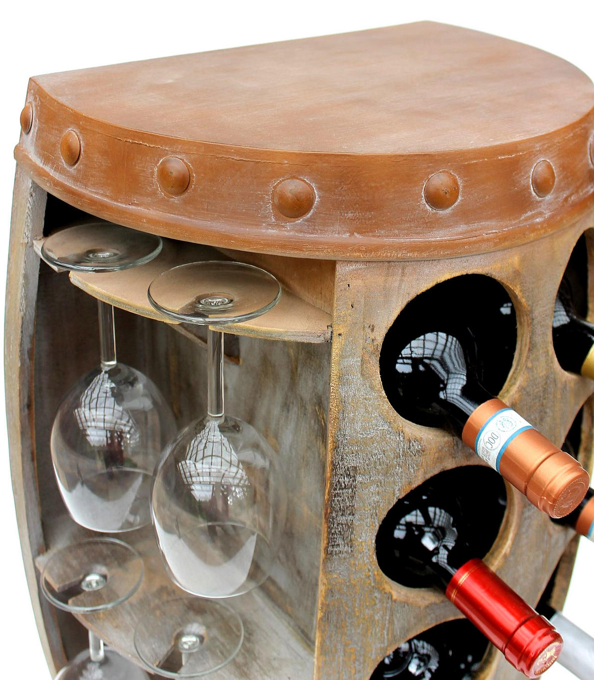 WEINREGAL aus Holz 65 cm Braun 1547 - Braun, Holz (42/65/42cm) - DanDiBo