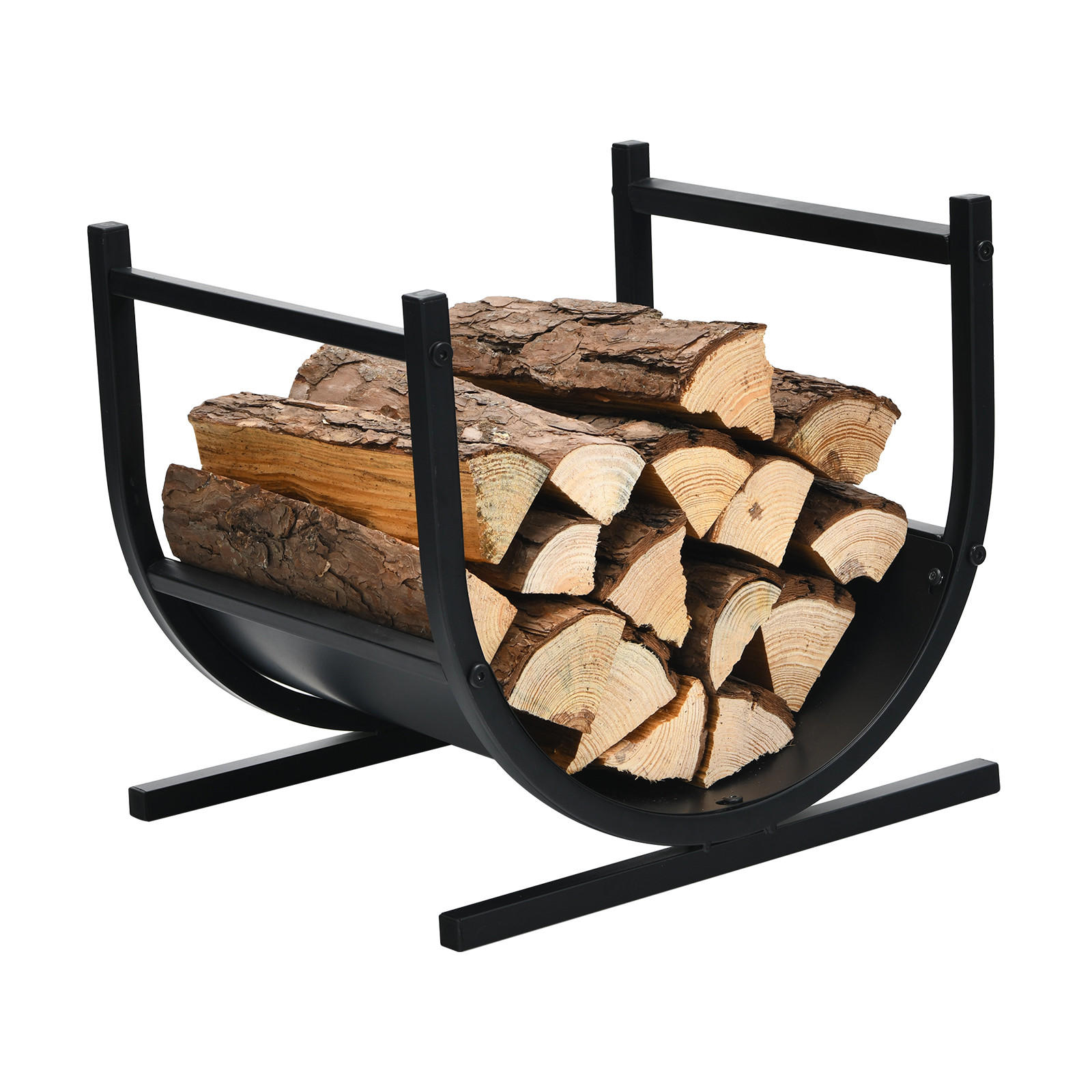 Costway Kaminholzregal Schwarz 43x40x37 cm