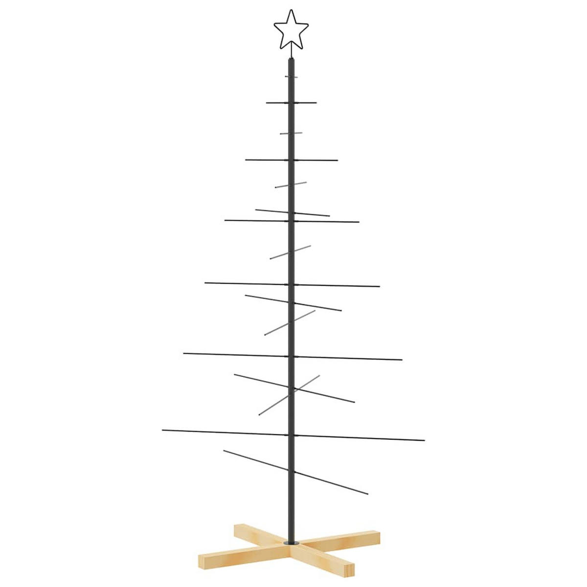 WEIHNACHTSBAUM Metall Mit Holzständer Schwarz 150 Cm - Schwarz, Metall (150cm) - vidaXL