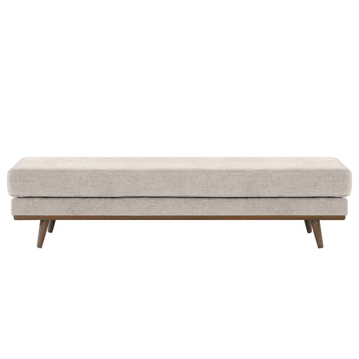 HOCKERBANK - Eichefarben/Grau, Eichenholz/Textil (180/43/81cm) - home24