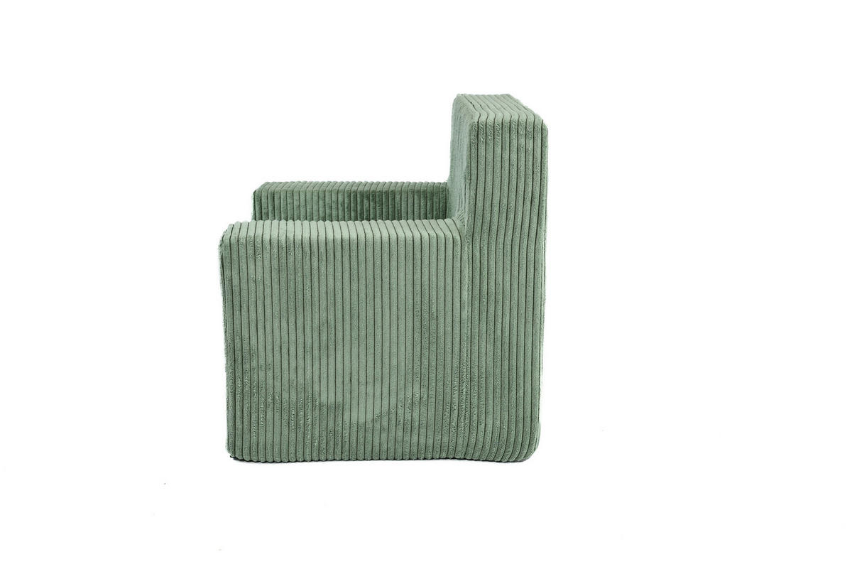 KINDERSESSEL aus Kuschel-Cord in Hellgrün - Hellgrün, Textil (51/47/33cm) - Fortisline