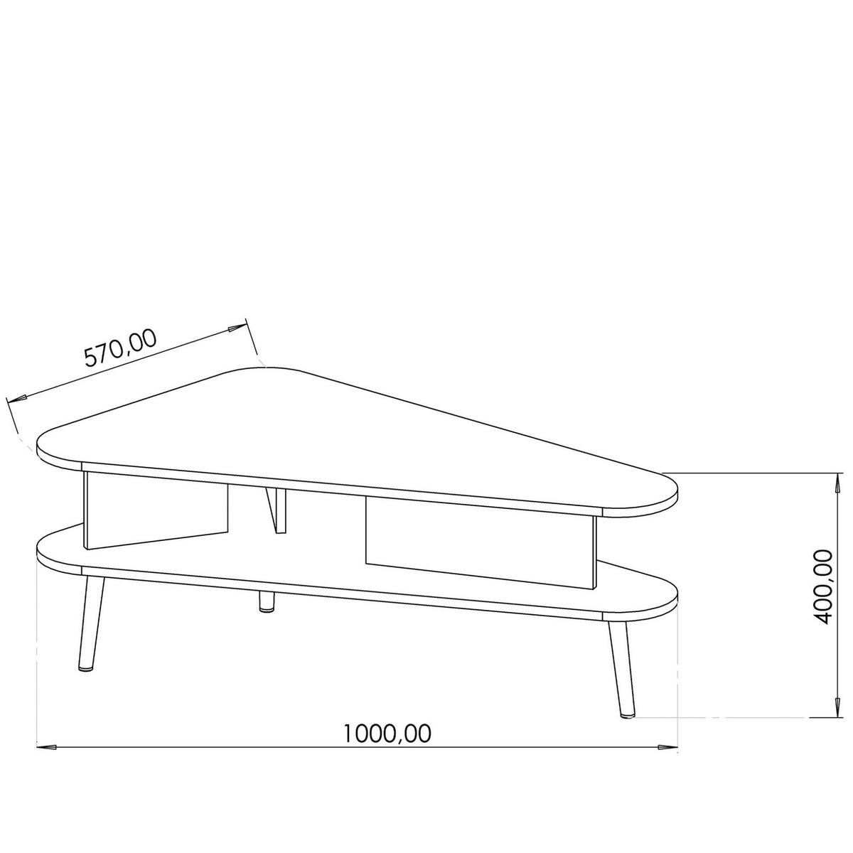 KAFFEETISCH LANDI,Schwarz/Braun - Schwarz/Braun, Holzwerkstoff (40/100/57cm) - KONSIMO®
