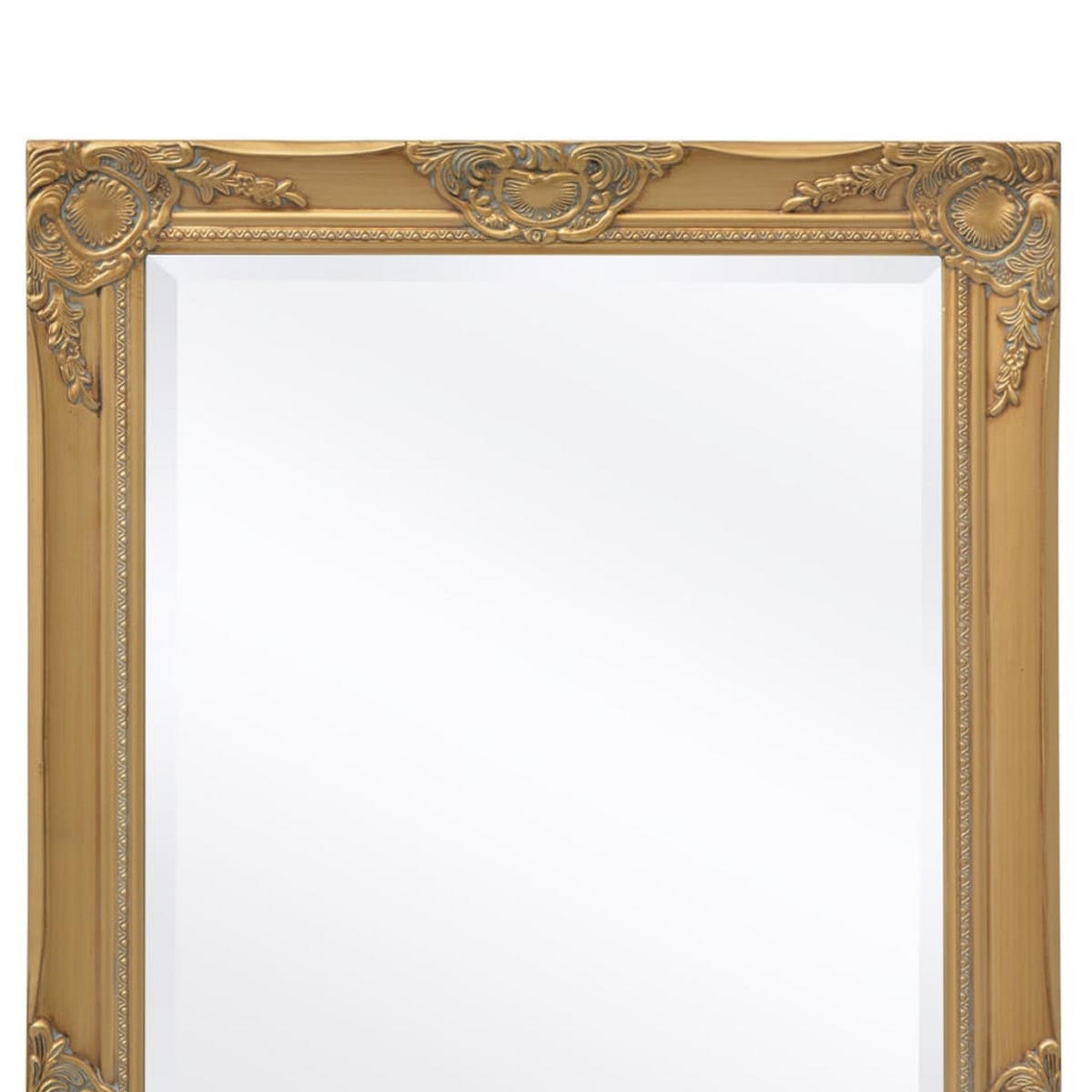 WANDSPIEGEL IM BAROCK-STIL 100X50 CM GOLDEN - Goldfarben, Holz (50/1/100cm) - vidaXL
