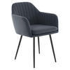 SESSELSTUHL Lia - Samtvelour Grau - Schwarz/Grau, Textil/Metall (56/80/62cm) - Möbel Stellbrink