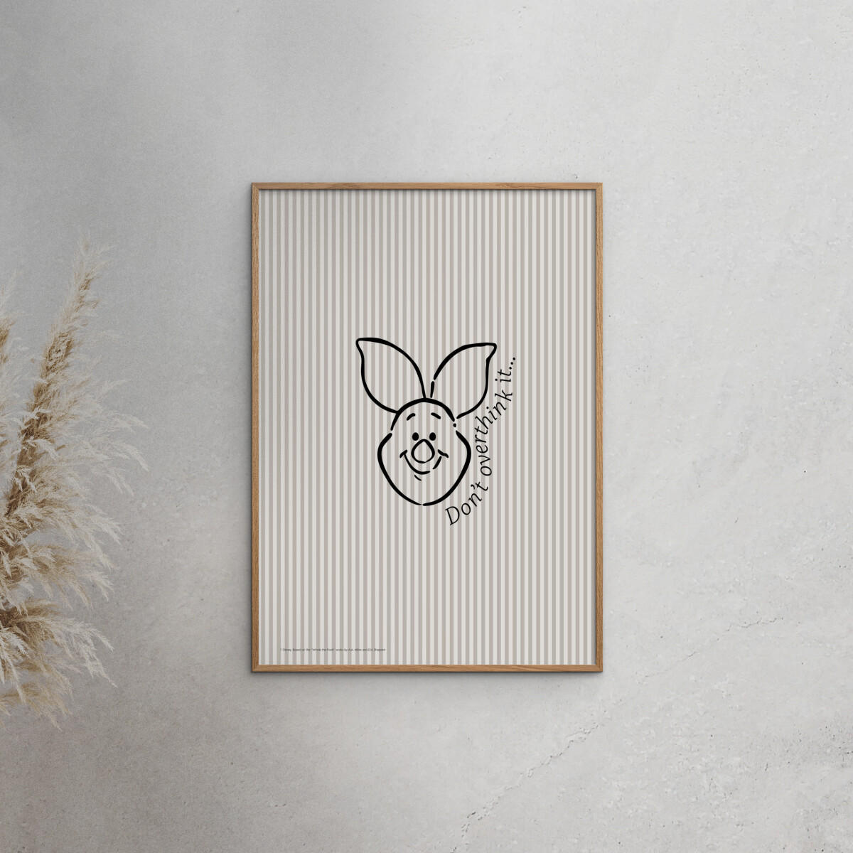 POSTER Disney - Piglet Don’t Overthink It - Beige, Papier (30/40/0.1cm) - Poster&Frame