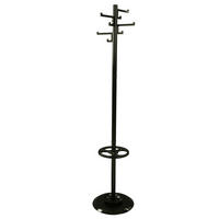 GARDEROBE Mit 4x Kunststoff-Doppelhaken 178x38x38 cm Mit Auffangschale Schwarz - Schwarz, Metall (38/178/38cm) - PROREGAL