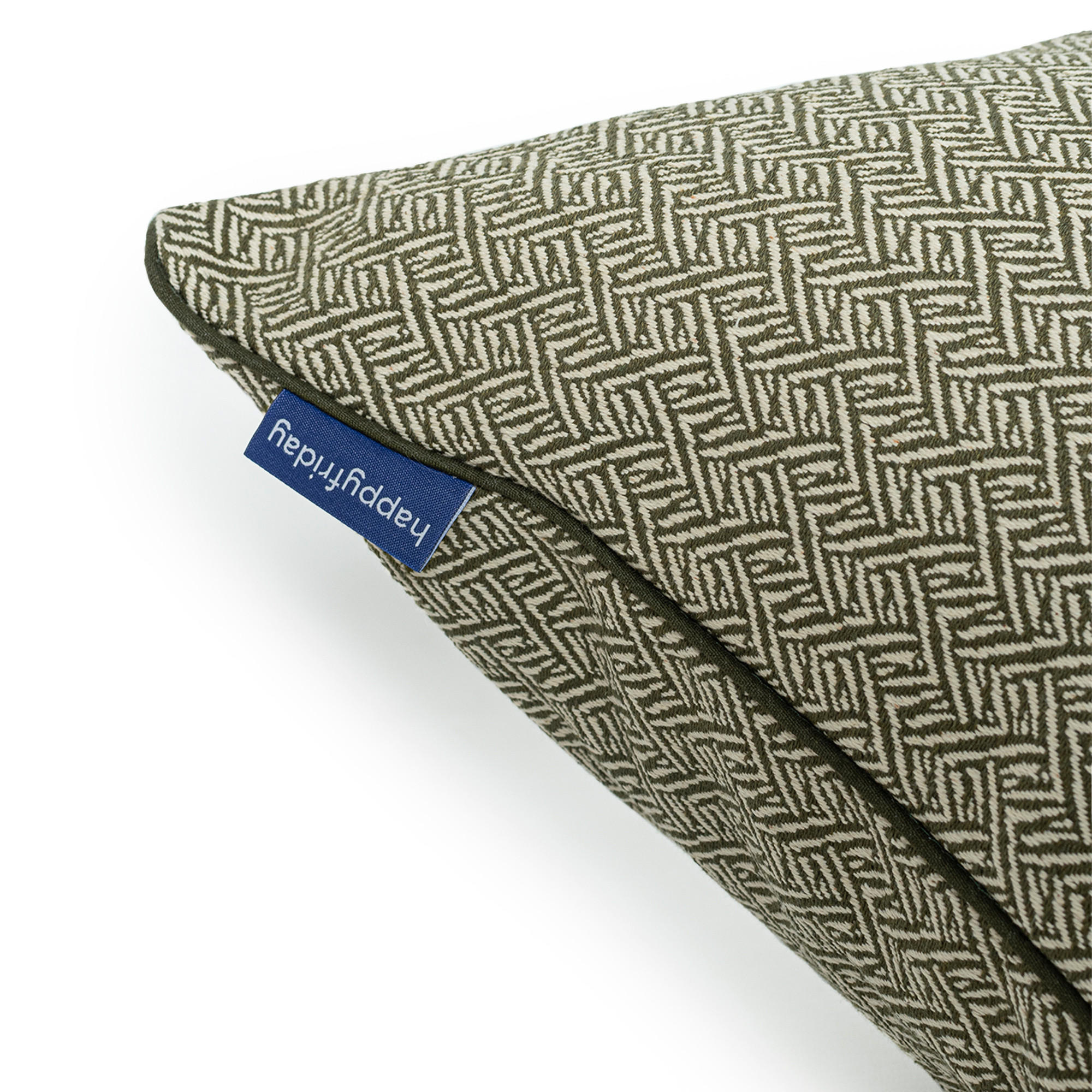 KISSENBEZUG dekorativ herringbone 60x40 cm olivgrün - Olivgrün, Textil (40/60cm) - Happy Friday