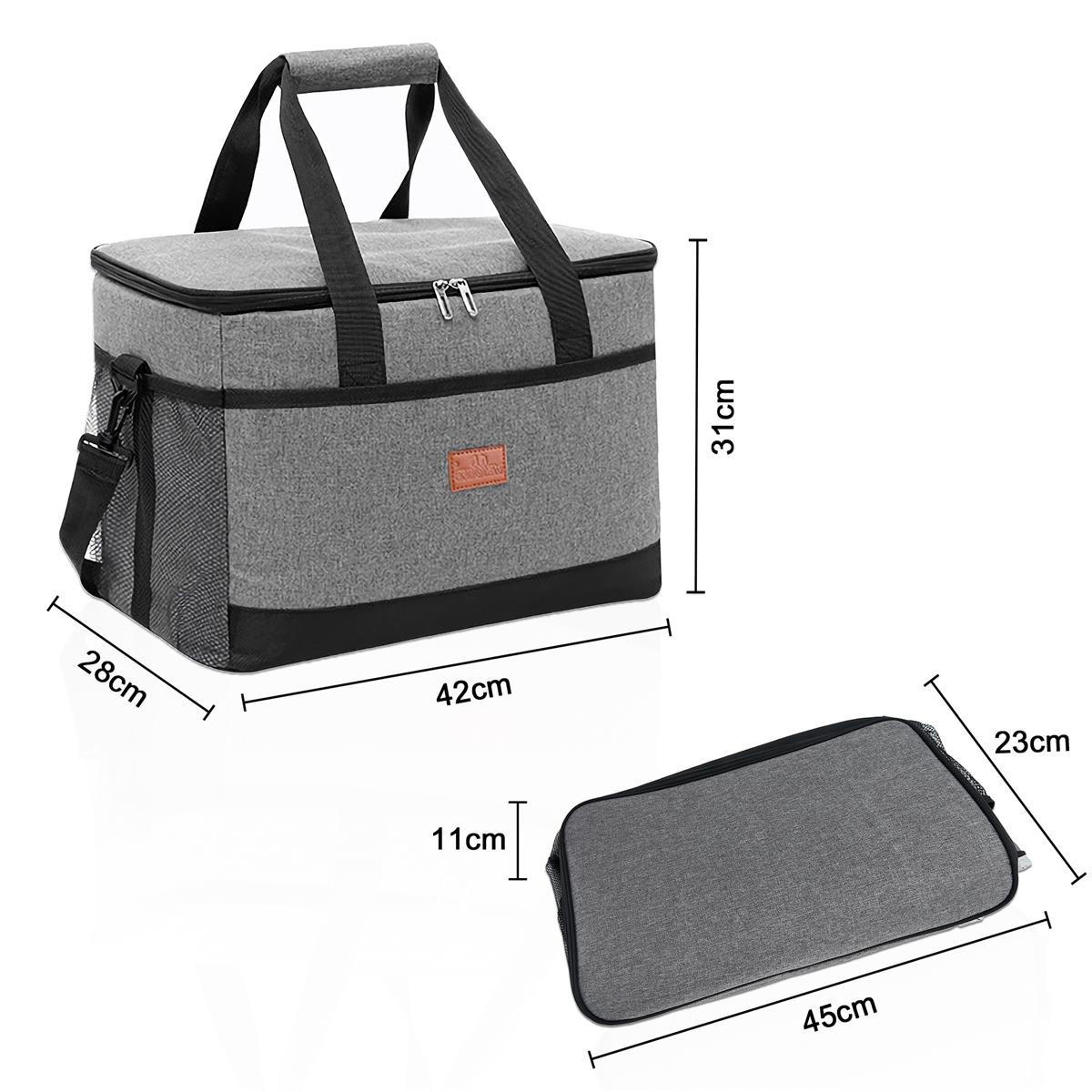 KÜHLTASCHE Thermotasche - Grau, Textil (28/31/42cm) - Intirilife