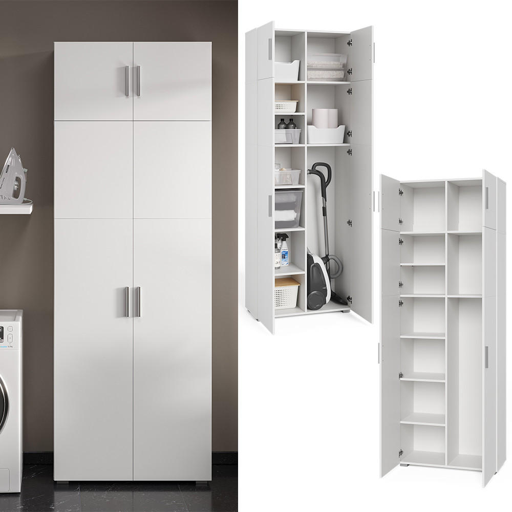 UNIVERSALSCHRANK Ingo Weiß 80 x 182.4 cm mit Schrankaufsatz - Weiß, Holzwerkstoff (80/182.4/37cm) - Vicco