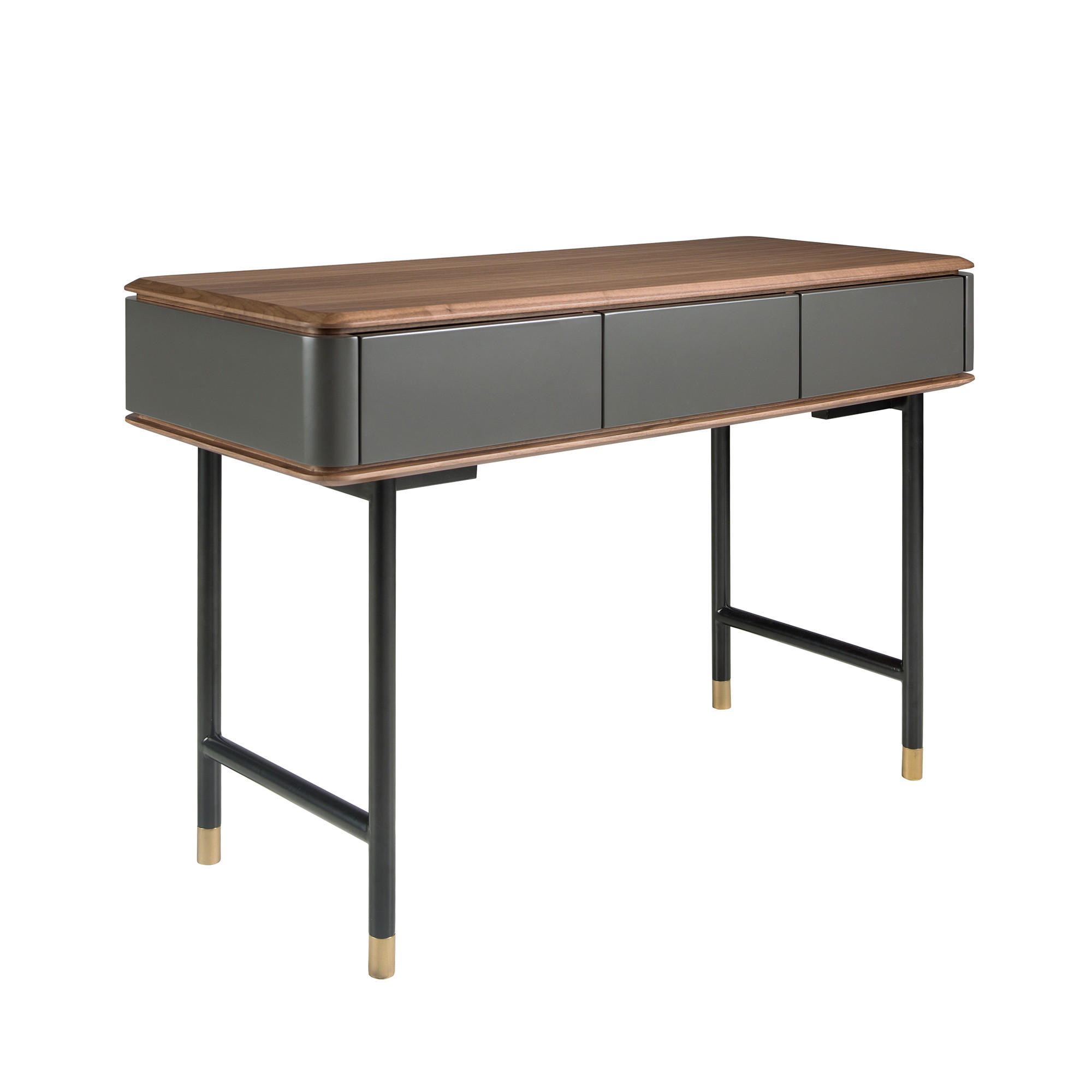KONSOLENTISCH Rechteckig Dunkelgrau Walnuss Gold 120/50/80 - Dunkelgrau, Holzwerkstoff (50/120/80cm) - ANGEL CERDA
