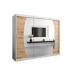 SCHWEBETÜRENSCHRANK 200/250/62 3-türig - Silberfarben/Eiche Artisan, Holz/Kunststoff (250/200/62cm) - Abiks Möbel