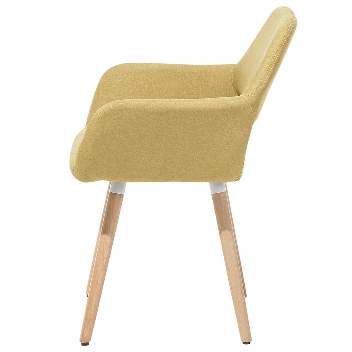 ESSZIMMERSTUHL 2er-Set Polsterbezug Gelb Chicago - Gelb, Holz/Textil (56/81/56cm) - Beliani