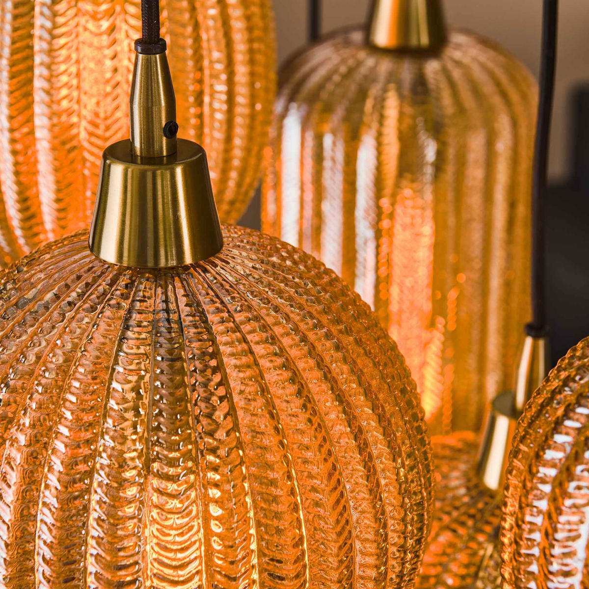HÄNGELEUCHTE Vmix Orange 38/95/ 150 cm - Orange, Glas (38/95/150cm) - Hoyz Collection