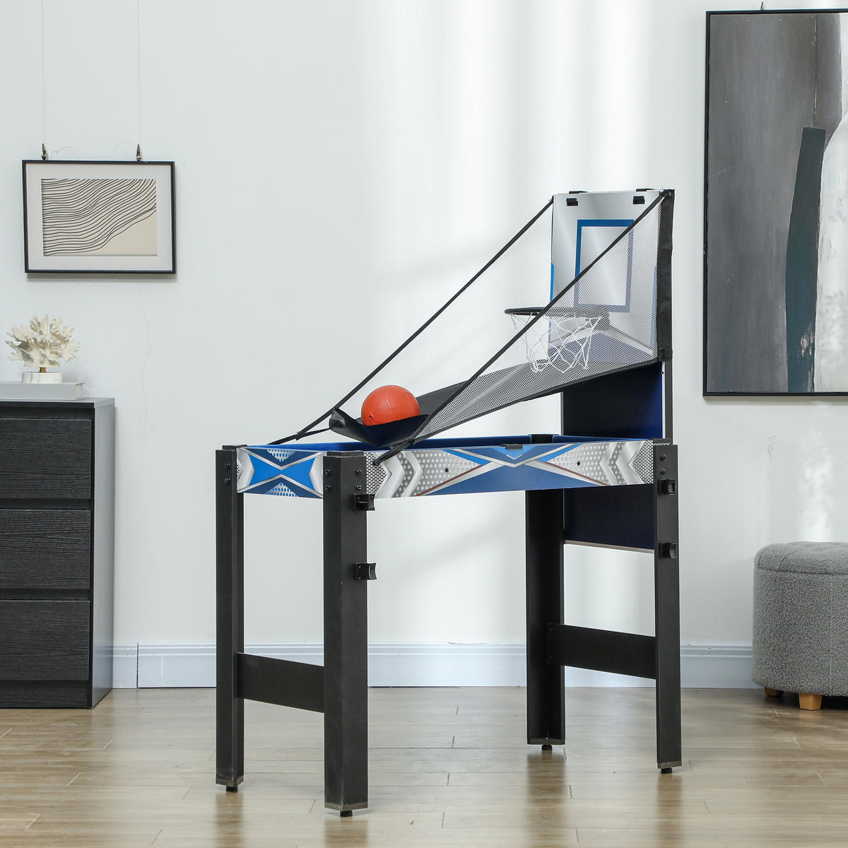 MINI-MULTIGAME-SPIELTISCH MDF Blau Schwarz - Blau, Holzwerkstoff - SPORTNOW
