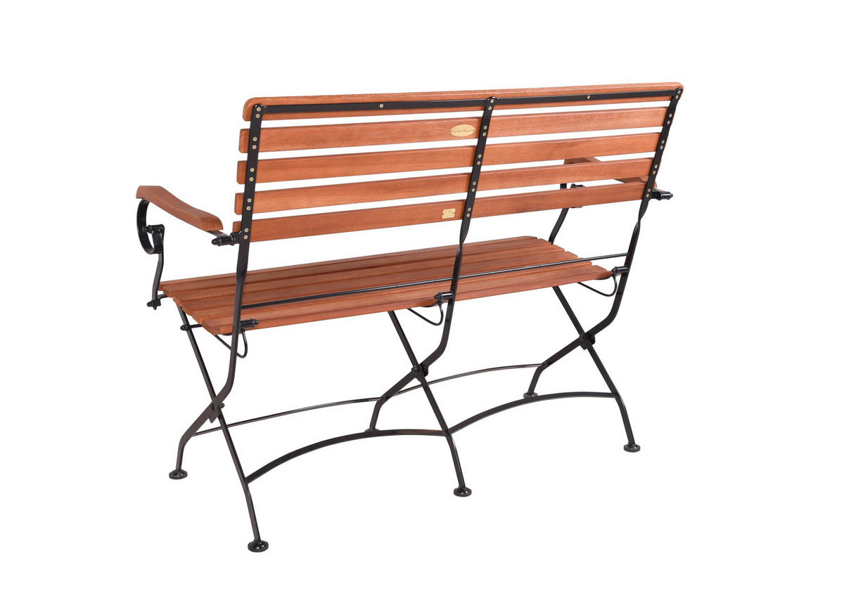 GARTENBANK Knut klappbar Terrassenbank - Braun, Holz (116/89/58cm) - DELUKE