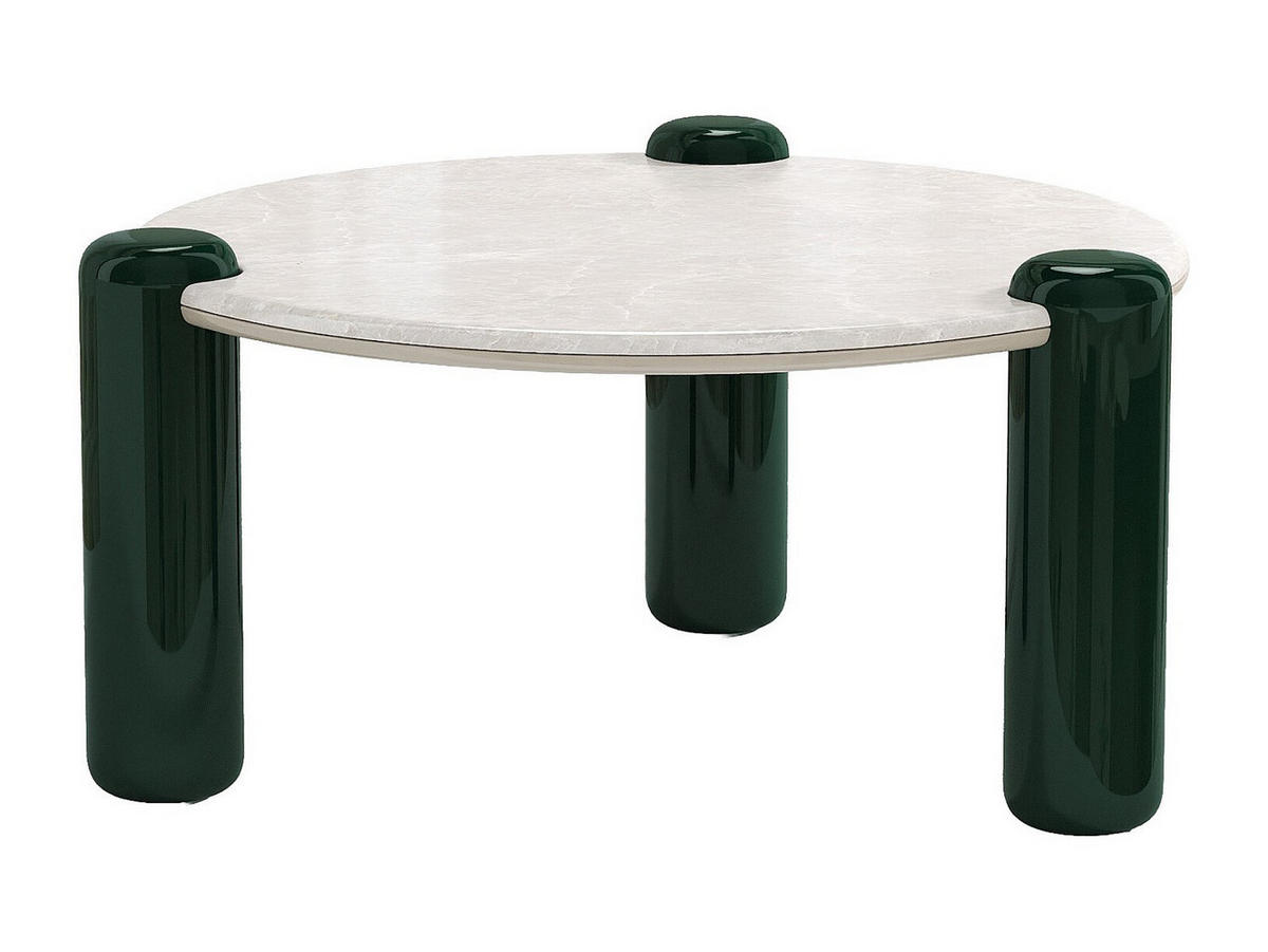 COUCHTISCH - 90 cm x 90 cm - marmor - weiß Narodi - Weiß, Stein (90/90/40cm) - Vente-Unique